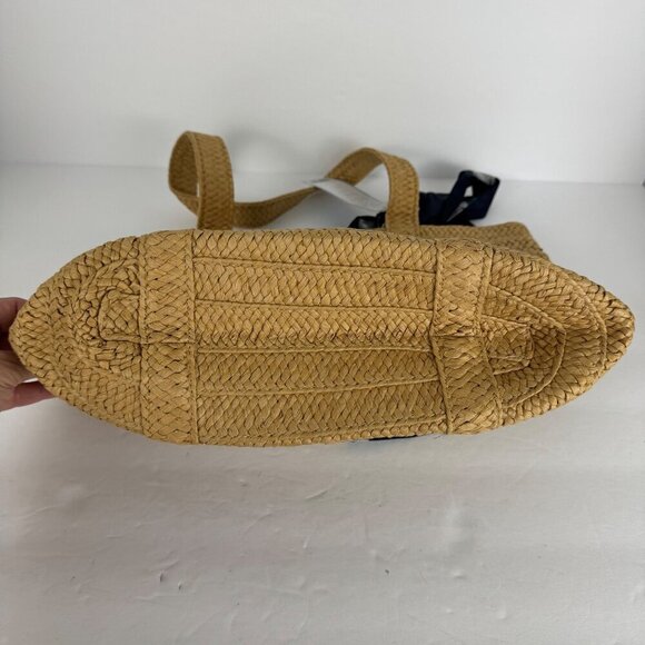 Draper James NEW Everday Straw Bag Blue Floral Scarf Beachy Summer Resort Casual - Picture 6 of 13